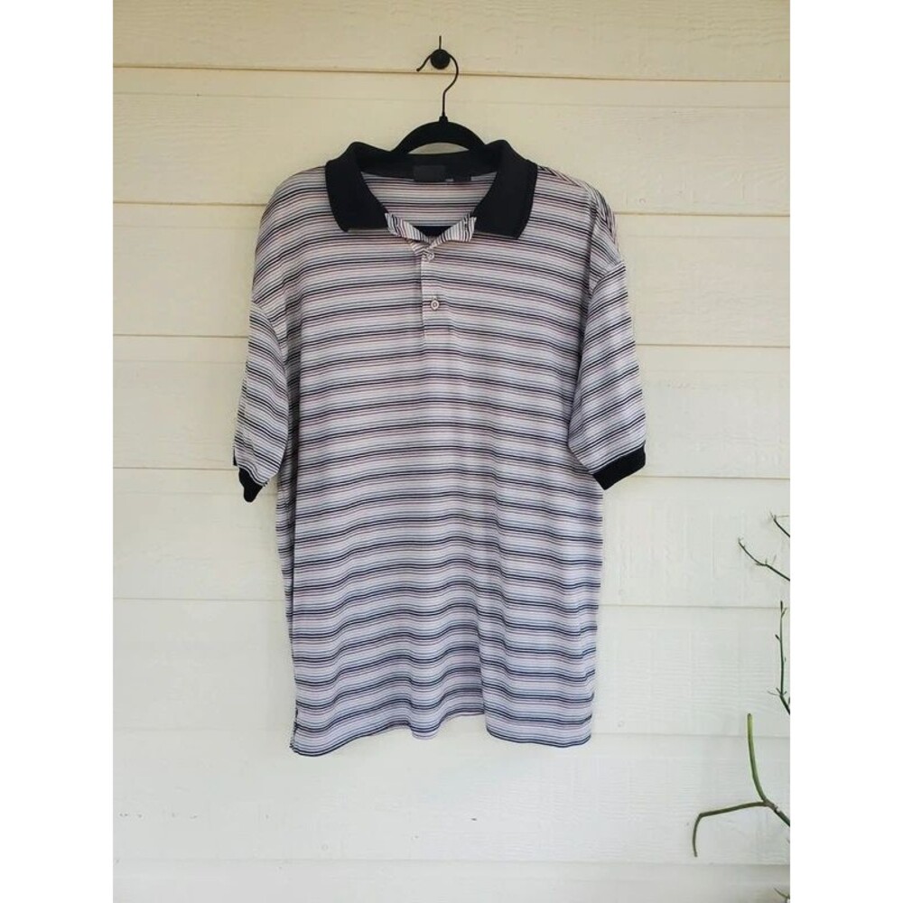 Ping Mercerized Cotton Striped Polo Size L